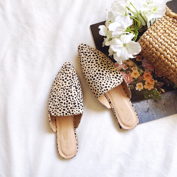 Shoes - Cheetah Print Mule Slides